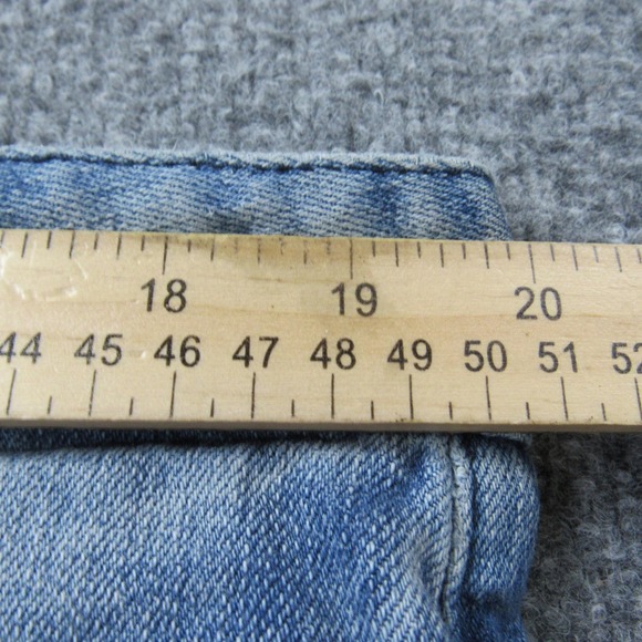 Smoke Rise Shorts Mens 40 Blue Distressed Patchwork Paint Splatter Denim Frayed - Picture 9 of 13